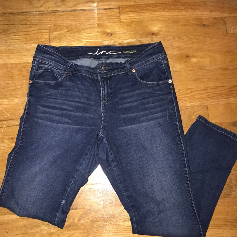 INC DENIM STRAIGHT LEG JEANS